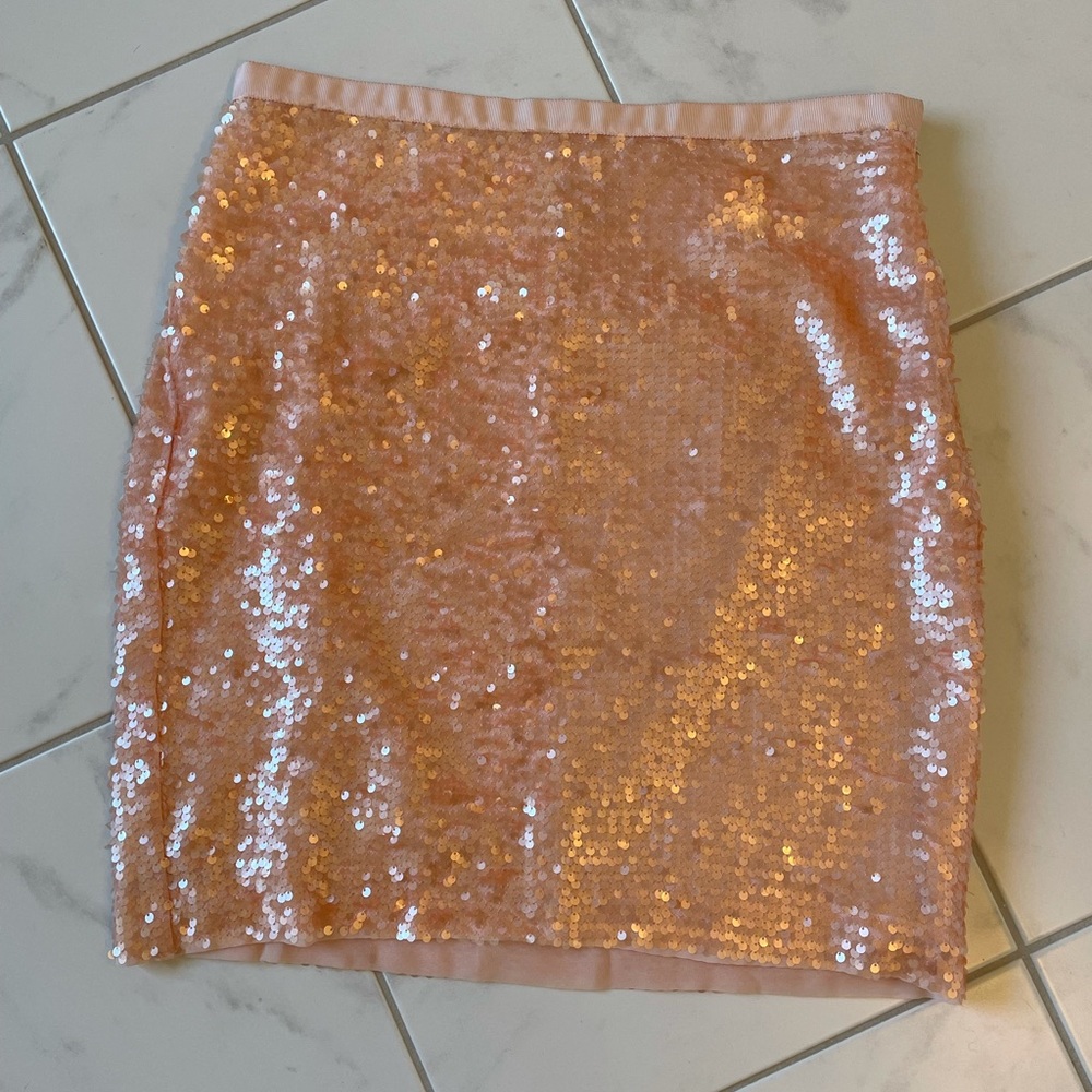 LOFT Sequin Mini Skirt - Peach - Size 2P